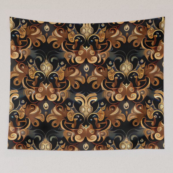 Artikelvorschau, Fancy Metallic Bronze Pattern Print Digital Painting entworfen und verkauft von CodeAndColors.