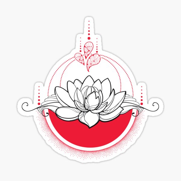 "Black and white Lotus flower." Sticker for Sale by Bokasana Redbubble