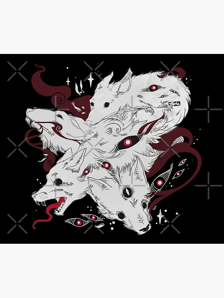 Thumbnail 3 of 3, Tapestry, Wild Wolves With Many Eyes designed and sold by cellsdividing.