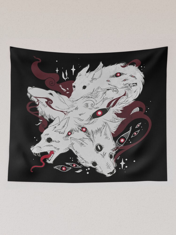 Thumbnail 2 of 3, Tapestry, Wild Wolves With Many Eyes designed and sold by cellsdividing.