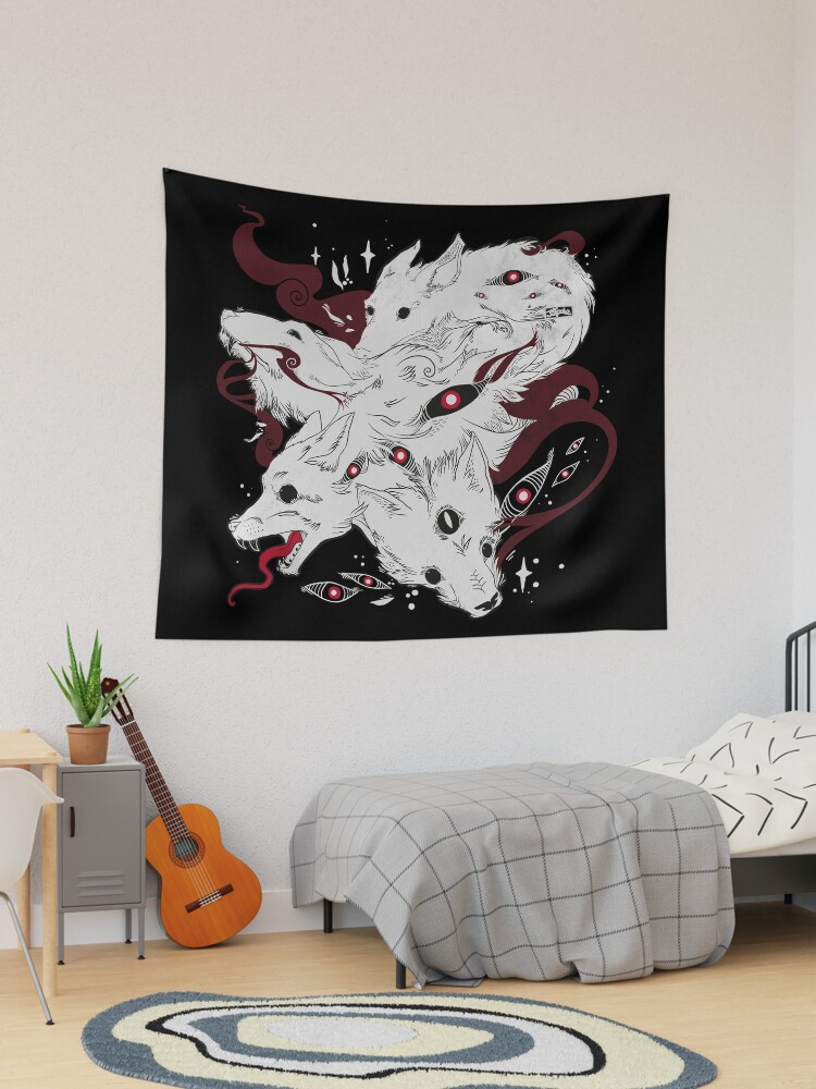 Thumbnail 1 of 3, Tapestry, Wild Wolves With Many Eyes designed and sold by cellsdividing.