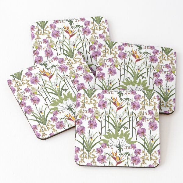 Item preview, Beautiful Jungle Orchids Pattern Purple Yellow Green designed and sold by Jaydee001.
