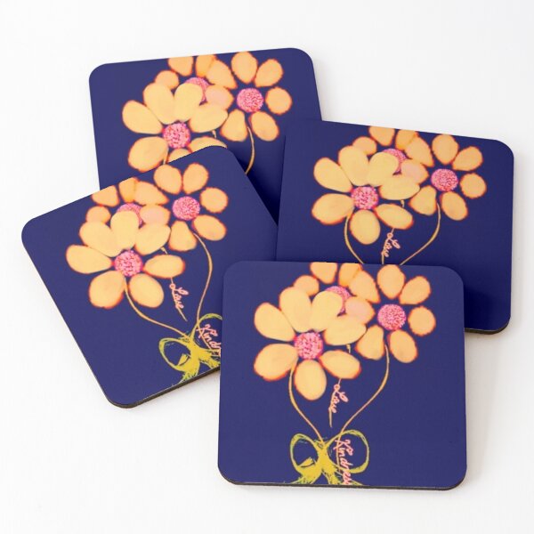 Item preview, Love Kindness Neon Daisies On Blue designed and sold by IvaRenee.