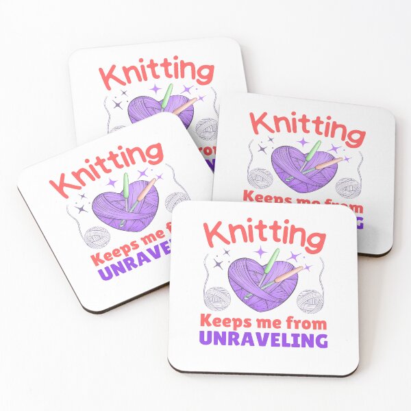 Item preview, Knitting Keeps Me From Unraveling Women Crocheting gift designed and sold by MouDantArts.
