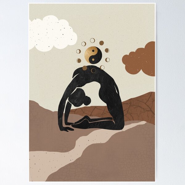 Item preview, Yoga Pose Art with Yinyang designed and sold by SpaceBabe.