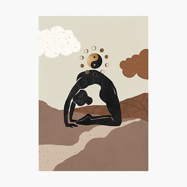 Item preview, Yoga Pose Art with Yinyang designed and sold by SpaceBabe.