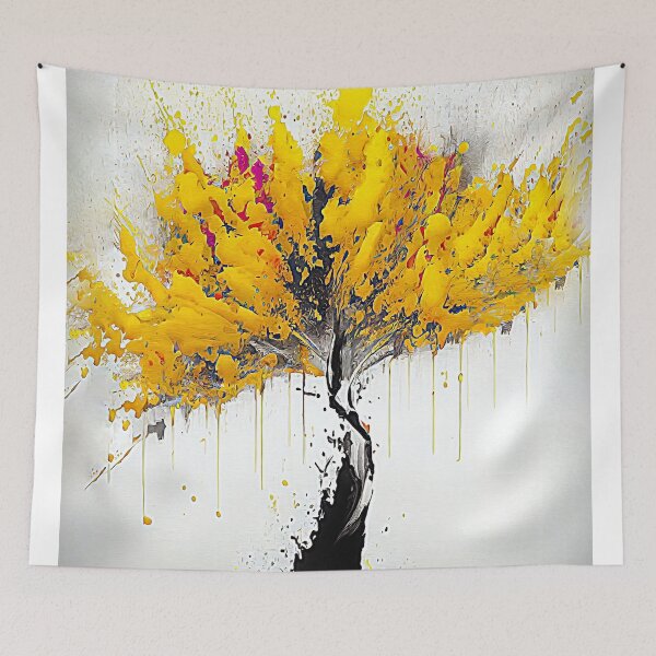 Item preview, Abstract Splattered Yellow Tree Vector Ink Splash Effect      designed and sold by Rocky Mountain Artistry.