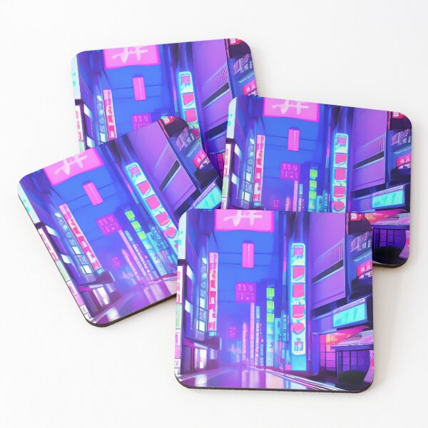 Item preview, Rainy City at Night Cyberpunk Alley in Tokyo Japan designed and sold by CattlettArt.