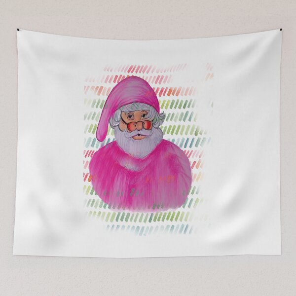 Item preview, Retro vintage pink santa claus / Santa in pink/ retro pink santa/ pink santa vintage designed and sold by bubblylive.