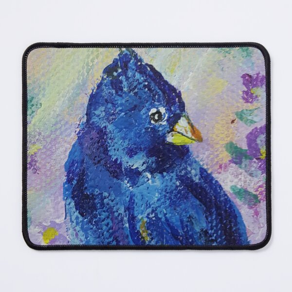 Item preview, Blue Bird in Purple Flowers Painting designed and sold by KVELKY.