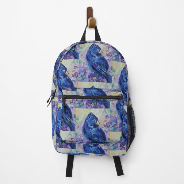 Item preview, Blue Bird in Purple Flowers Painting designed and sold by KVELKY.