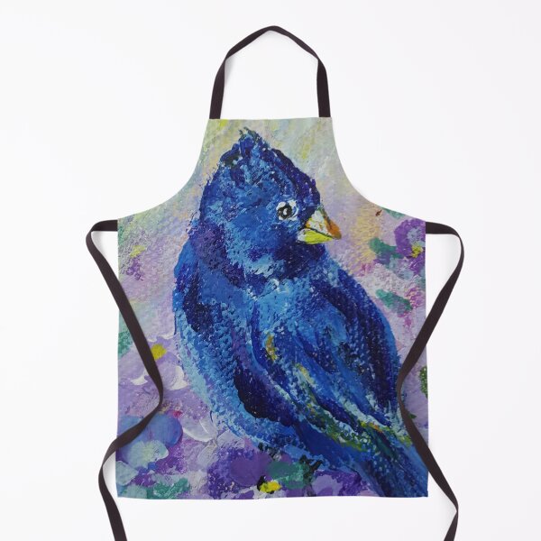 Item preview, Blue Bird in Purple Flowers Painting designed and sold by KVELKY.