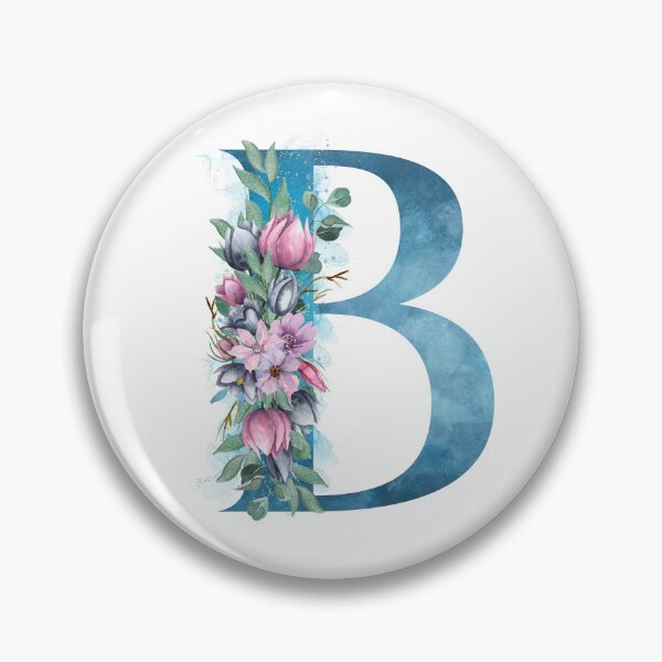 Artikelvorschau, Buchstabe B Initiale oder Monogramm mit Aquarellblumen entworfen und verkauft von KreativniUm.