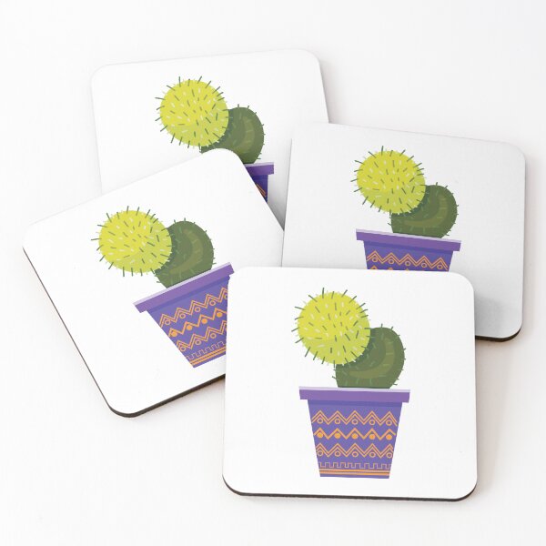 Item preview, Green Round Bunny Ear Cactus in Purple Pot designed and sold by Moyanana.