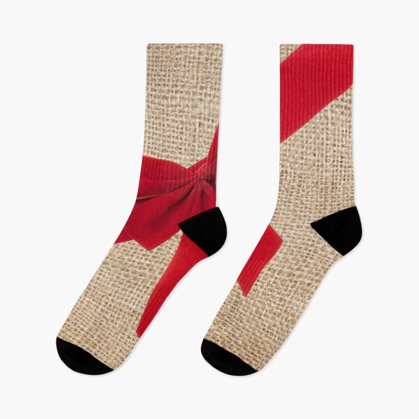 Item preview, red bow burlap present design designed and sold by MGuyerArt.