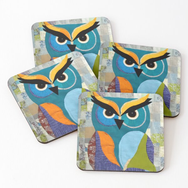 Item preview, Colorful owl patchwork designed and sold by siwabudda.