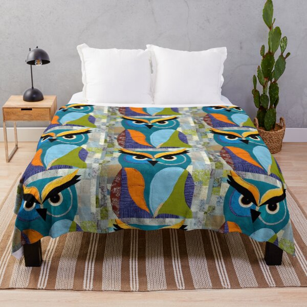 Item preview, Colorful owl patchwork designed and sold by siwabudda.