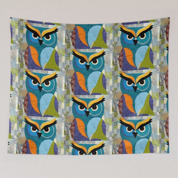 Item preview, Colorful owl patchwork designed and sold by siwabudda.