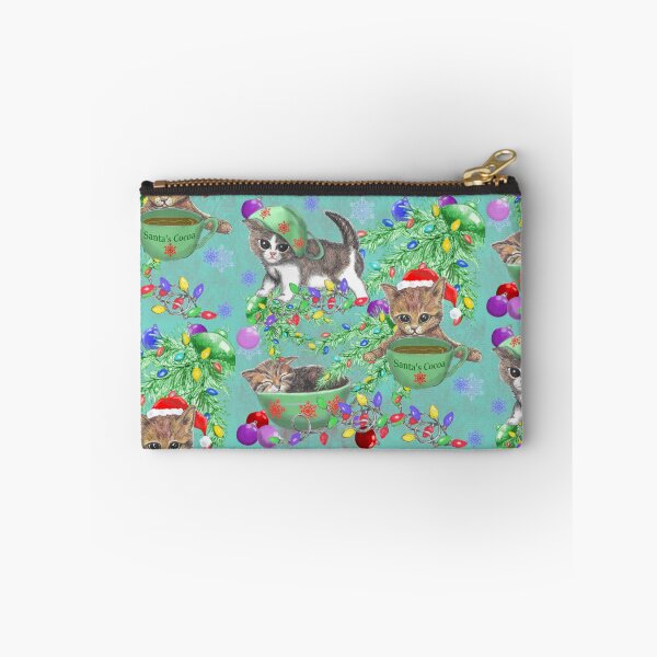 Item preview, Kitten Christmas Fiasco Aqua designed and sold by CheranY.