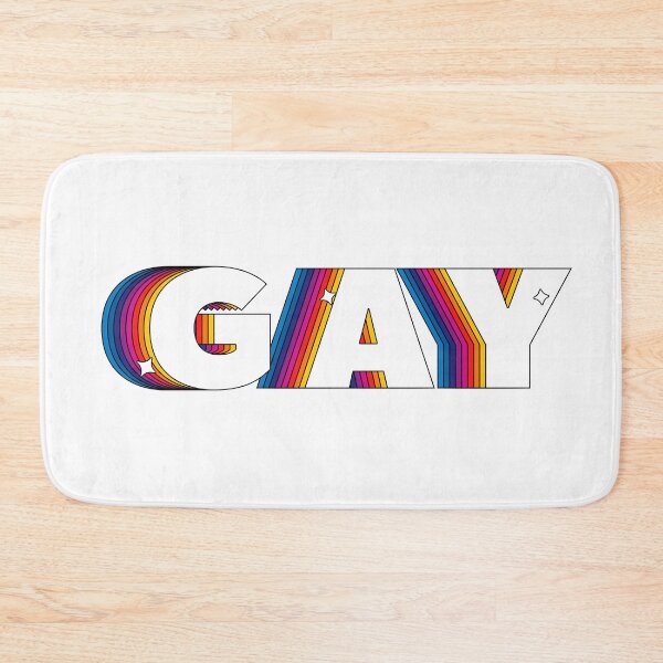 Item preview, "Gay" Rainbow Text Sticker Poster T Shirt Design designed and sold by catvclark.