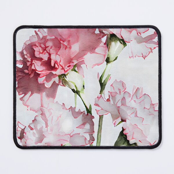 Item preview, Pink vintage style carnations and leaves watercolor sympathy thank you designed and sold by CGSGraphics.