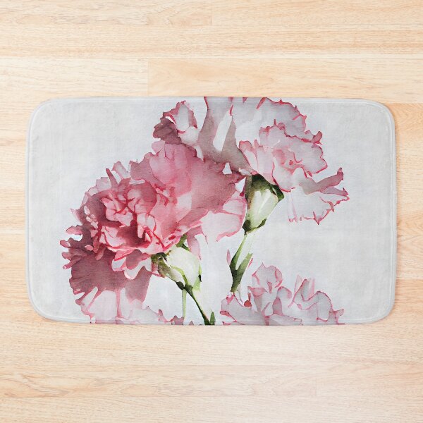 Item preview, Pink vintage style carnations and leaves watercolor sympathy thank you designed and sold by CGSGraphics.