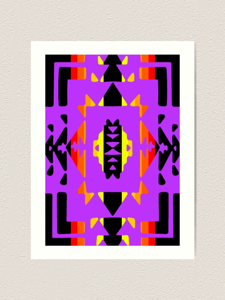 Purple, Magenta & Teal Tribal Patt - Canvas Art Print