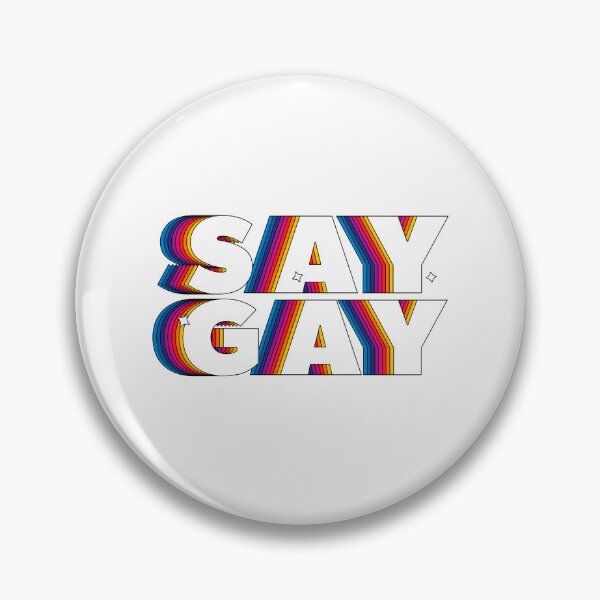 Item preview, "Say Gay" Rainbow Text Sticker Poster T Shirt Design designed and sold by catvclark.