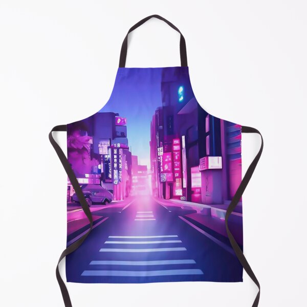 Item preview, Vaporwave city at night neon lights purple pink Japan Tokyo designed and sold by CattlettArt.