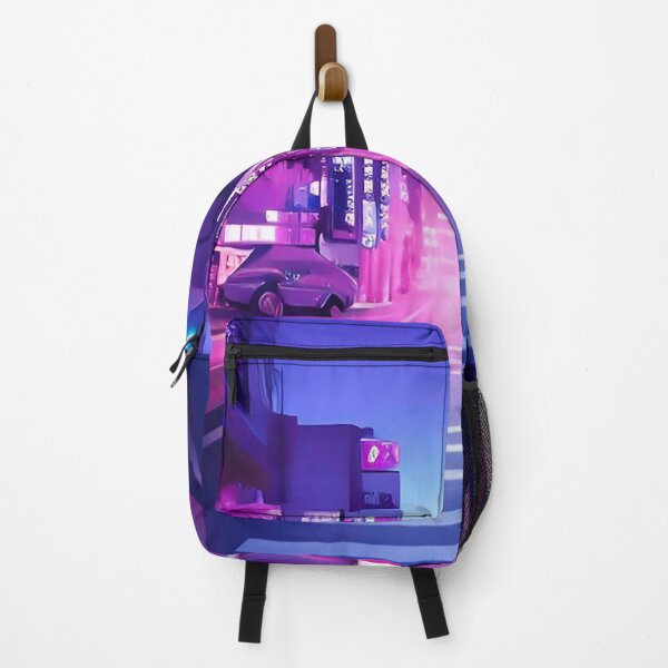 Item preview, Vaporwave city at night neon lights purple pink Japan Tokyo designed and sold by CattlettArt.