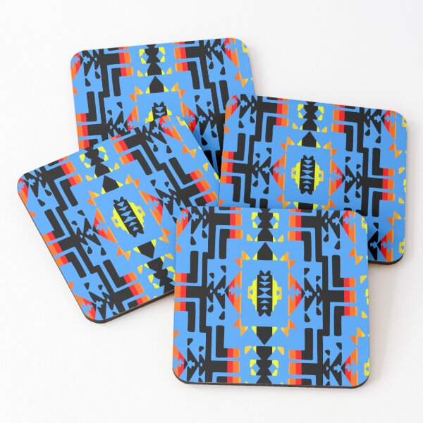 Item preview, Sky Blue / Fire Color / Native Blanket Print  designed and sold by JMWCD.