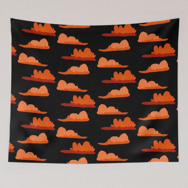 Item preview, Orange Sparkly Fluffy Clouds designed and sold by Usagicollection.