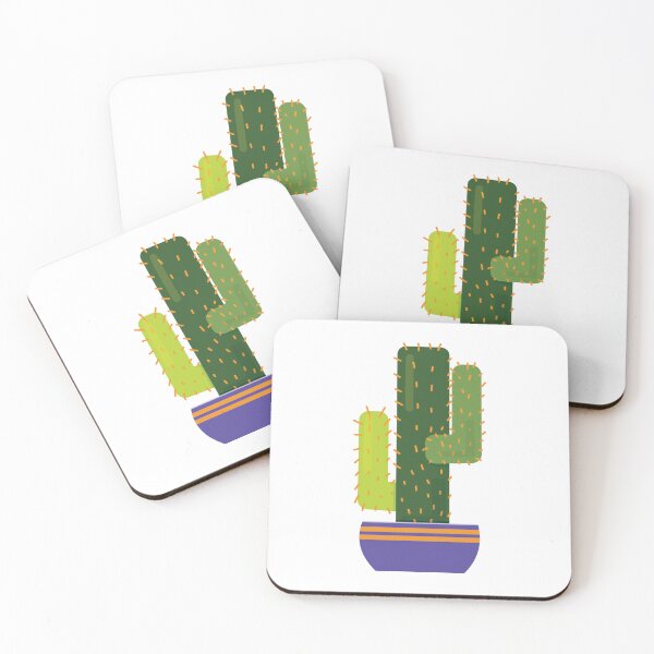 Item preview, Green Curved Round Corner Rectangle Eriocereus Cactus in Purple Pot designed and sold by Moyanana.