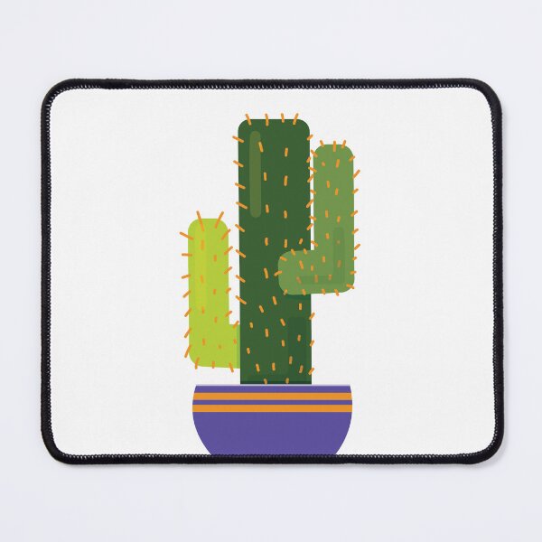 Item preview, Green Curved Round Corner Rectangle Eriocereus Cactus in Purple Pot designed and sold by Moyanana.