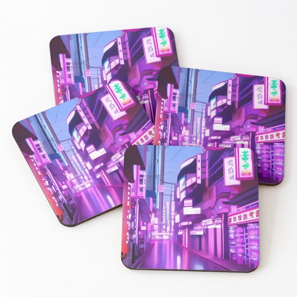 Item preview, Cyberpunk vaperwave a rainy night in Tokyo designed and sold by CattlettArt.