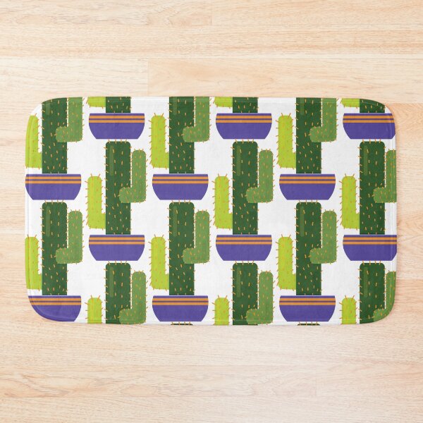 Item preview, Green Curved Round Corner Rectangle Eriocereus Cactus in Purple Pot designed and sold by Moyanana.