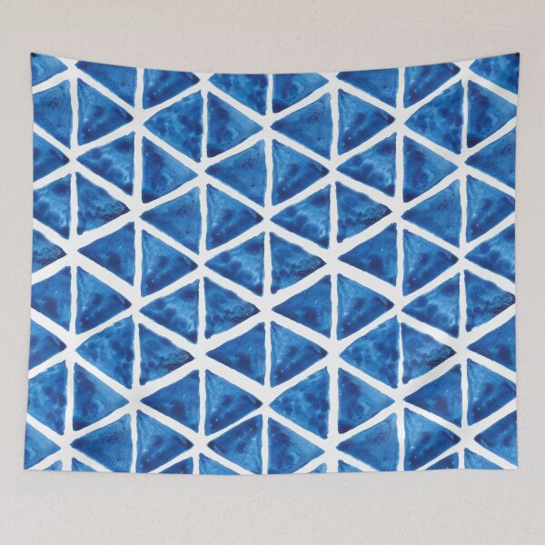 Item preview, Blue watercolor triangles designed and sold by kostolom3000.
