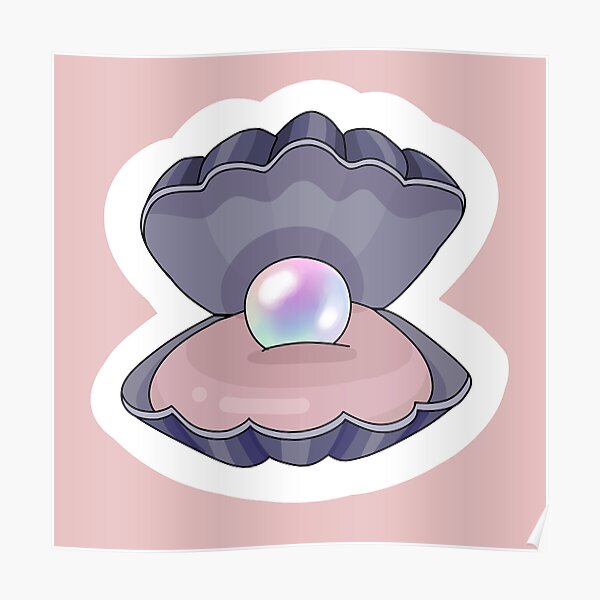 "Pearl Clam Shell" Poster for Sale by Cassapillar Redbubble