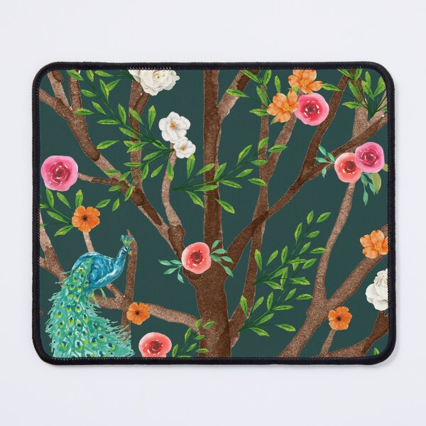 Item preview, Floral Blue Peacock Watercolor Pattern designed and sold by luckymooninc.