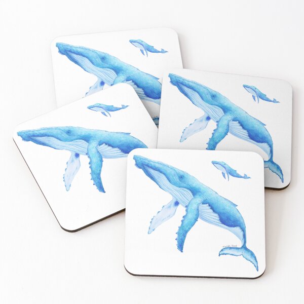 Item preview, Humpback Whale Mother and Baby watercolour designed and sold by artbymarielle.