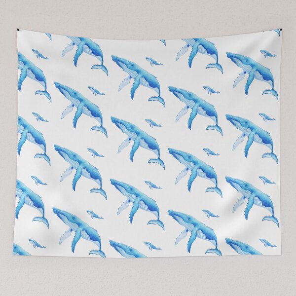 Item preview, Humpback Whale Mother and Baby watercolour designed and sold by artbymarielle.