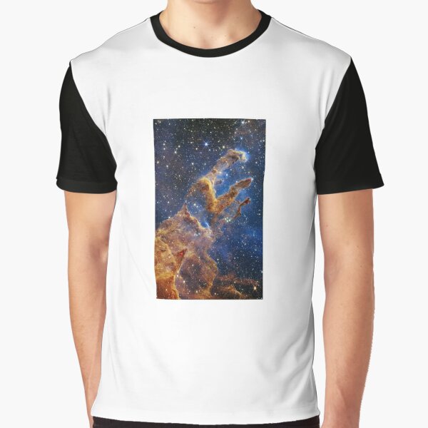 The Pillars of Creation are set off in a kaleidoscope of color in NASA’s James Webb Space Telescope’s near-infrared-light view Graphic T-Shirt