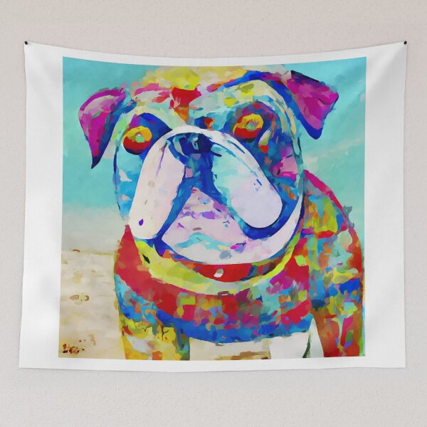 Item preview, Bulldog on beach abstract art 2 designed and sold by shrolts.