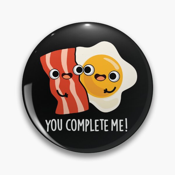 Item preview, You Complete Me Funny Bacon Egg Puns (Dark BG) designed and sold by punnybone.