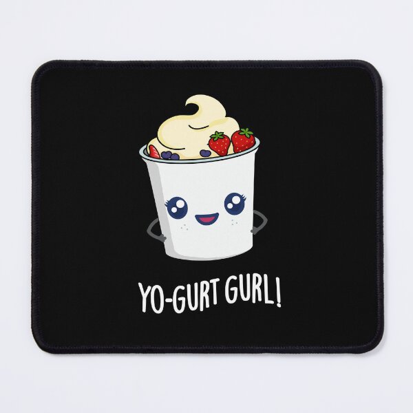 Item preview, Yo-gurt Gurl Funny Yogurt Puns (Dark BG) designed and sold by punnybone.
