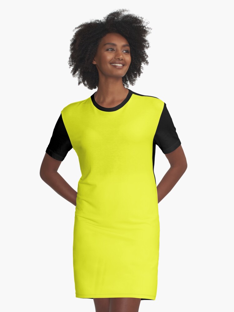 Jaune fluo des annees 80 Robe t shirt