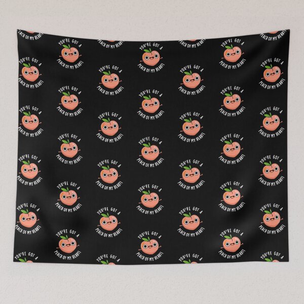 Item preview, You've Got A Peach Of My Heart Funny Fruit Puns (Dark BG) designed and sold by punnybone.