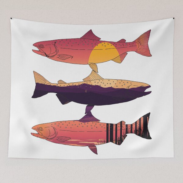 Item preview, Dramatic Sunrise Salmon designed and sold by damonasplace.