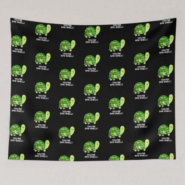 Item preview, You're Spe-shell Funny Tortoise Puns (Dark BG) designed and sold by punnybone.