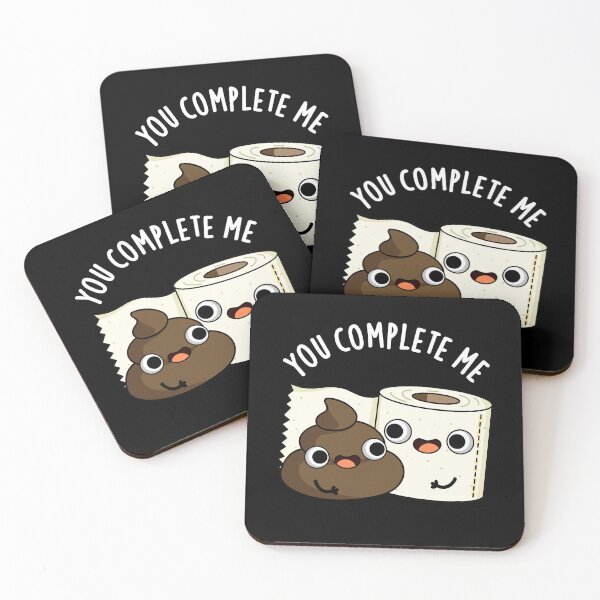 Item preview, You Complete Me Funny Toilet Paper Poop Puns (Dark BG) designed and sold by punnybone.
